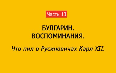 ЧТО ПИЛ В РУСИНОВИЧАХ КАРЛ XII (часть 13)